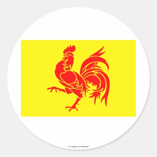 Vlag van Waals Gewest Ronde Sticker (Voorkant)
