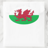 Vlag van Wales (Cymru) Ovale Sticker (Tas)