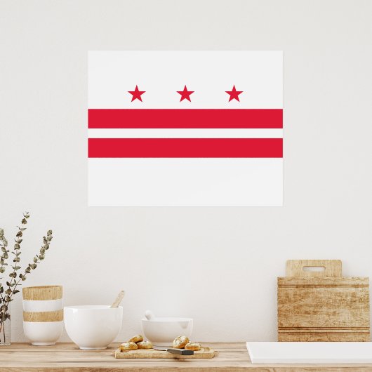 Vlag van Washington D.C. (District of Columbia) Poster (Keuken)