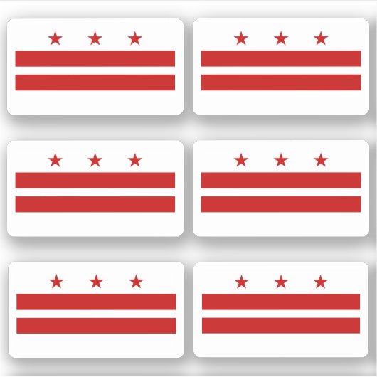 Vlag van Washington DC, Amerikaanse staatsvlag Sticker (Voorkant)