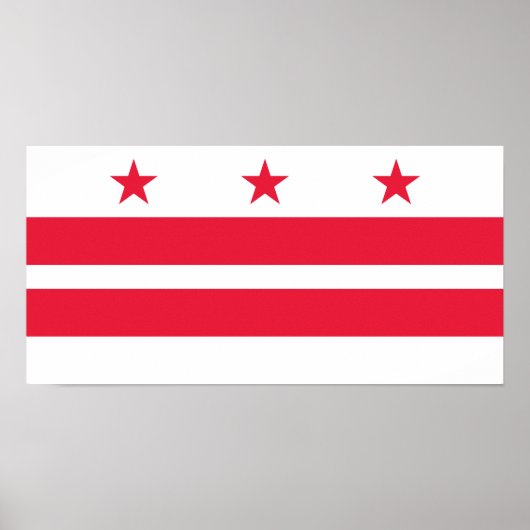 Vlag van Washington DC Poster (Voorkant)