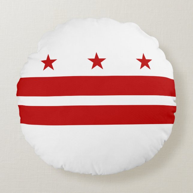 Vlag van Washington DC Rond Kussen (Voorkant)