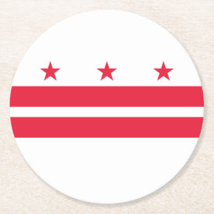 Vlag van Washington DC Ronde Kartonnen Onderzetter