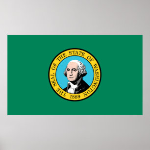 vlag van Washington Poster