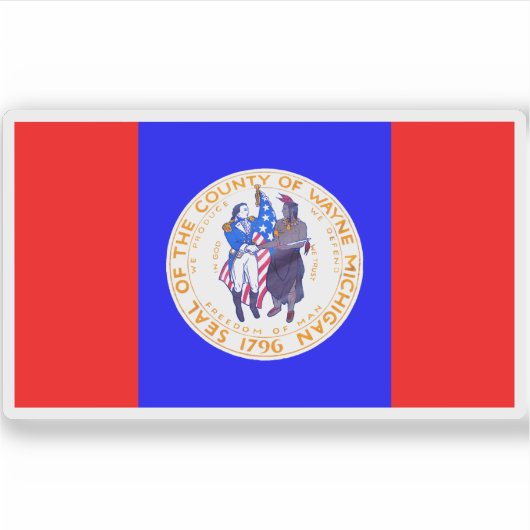 Vlag van Wayne County, Michigan Sticker (Voorkant)