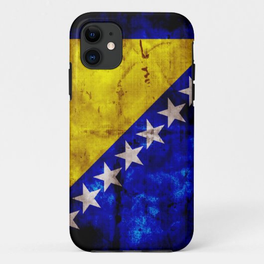 Vlag van Weathered Bosnië Case-Mate iPhone Case (Achterkant)