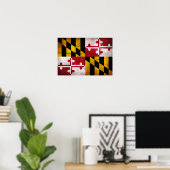 Vlag van Weathered Maryland Poster (Thuiskantoor)