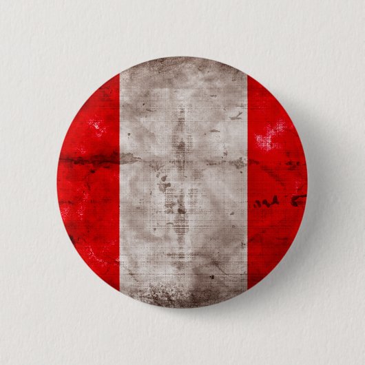 Vlag van Weathered Peru Ronde Button 5,7 Cm (Voorkant)