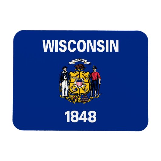 Vlag van Wisconsin Magneet (Horizontaal)