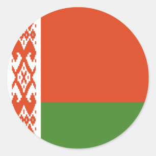 Vlag van Wit-Rusland Totale Afdekking Ronde Sticker