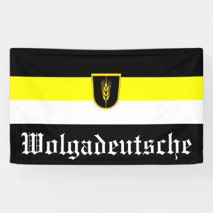 Vlag van Wolgadeutsche (zwart-gele/witte versie) Spandoek