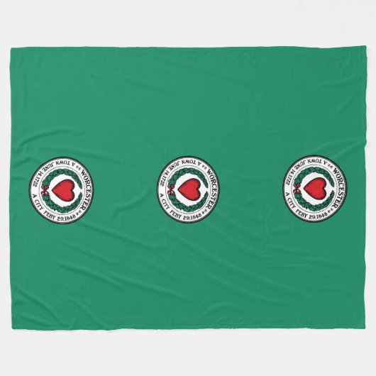 Vlag van Worcester, Massachusetts Fleece Blanket (Voorkant (Horizontaal))