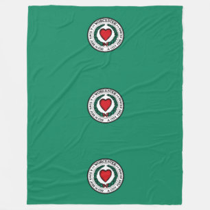 Vlag van Worcester, Massachusetts Fleece Dekbed Deken