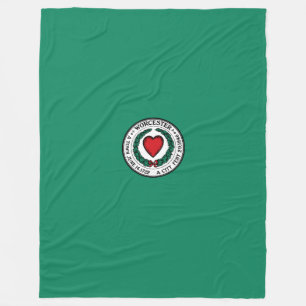 Vlag van Worcester, Massachusetts Fleece Dekbed Deken