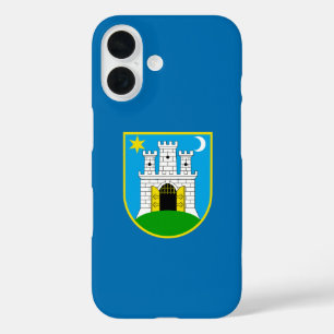 Vlag van Zagreb, Kroatië iPhone 16 Hoesje