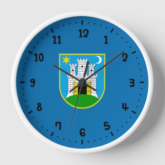 Vlag van Zagreb, Kroatië Square Wall Clock (Voorkant)