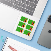 Vlag van Zambia - een collectie Sticker (Laptop met iPhone)