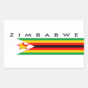 vlag van zimbabwe - land rechthoekige sticker