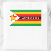 vlag van zimbabwe naam tekst rechthoekige sticker (Tas)