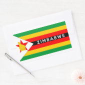vlag van zimbabwe naam tekst rechthoekige sticker (Envelop)