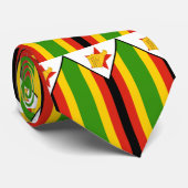 vlag van zimbabwe stropdas (Opgerold)