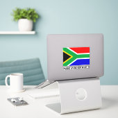 Vlag van Zuid-Afrika, met het opschrift Sticker (Laptop op bureau)