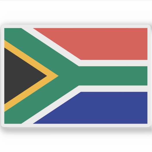 Vlag van Zuid-Afrika Sticker (Voorkant)