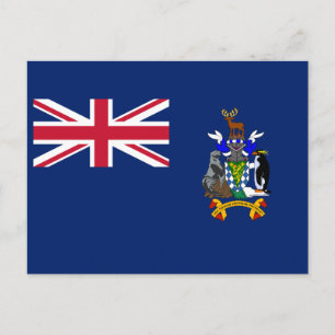 Vlag van Zuid-Georgia en de Zuidelijke Sandwicheil Briefkaart