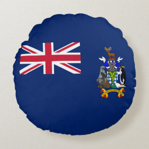 Vlag van Zuid-Georgia en de Zuidelijke Sandwicheil Rond Kussen