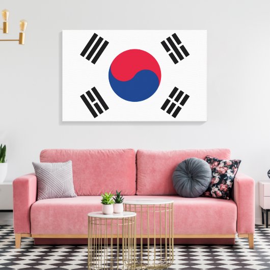 Vlag van Zuid-Korea Canvas Afdruk (Insitu (Woonkamer))