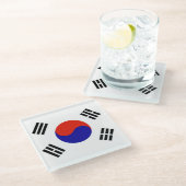 Vlag van Zuid-Korea Glazen Onderzetter (Schuin)