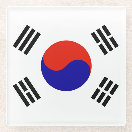 Vlag van Zuid-Korea Glazen Onderzetter (Voorkant)
