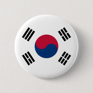 Vlag van Zuid-Korea op de Pin-Button badge Ronde Button 5,7 Cm