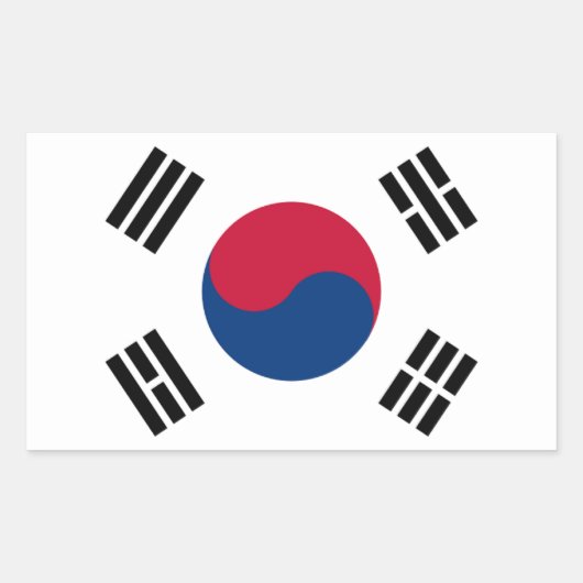 Vlag van Zuid-Korea Rechthoekige Sticker (Voorkant)