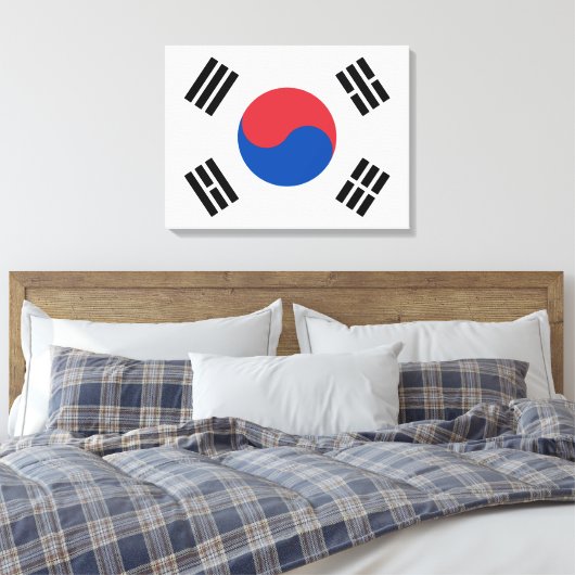 Vlag van Zuid-Korea (ROK) Canvas Afdruk (Insitu (Slaapkamer))