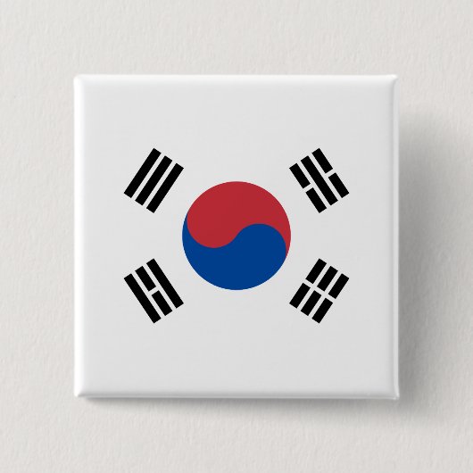 Vlag van Zuid-Korea (ROK) Vierkante Button 5,1 Cm (Voorkant)