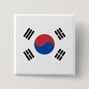 Vlag van Zuid-Korea (ROK) Vierkante Button 5,1 Cm