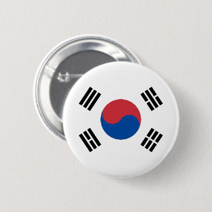 Vlag van Zuid-Korea Ronde Button 5,7 Cm