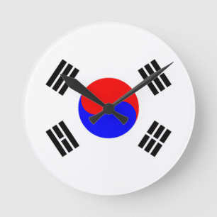 Vlag van Zuid-Korea Ronde Klok