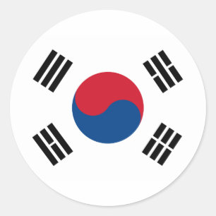 Vlag van Zuid-Korea Ronde Sticker