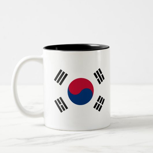 Vlag van Zuid-Korea Tweekleurige Koffiemok (Links)