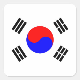 Vlag van Zuid-Korea Vierkante Sticker