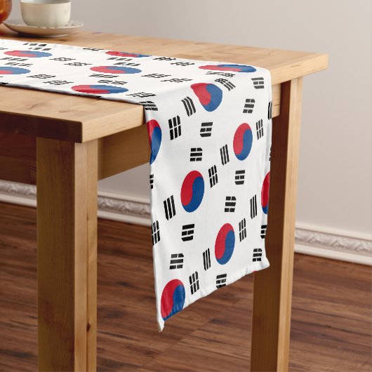 vlag van Zuid-Korea - Yin Yang Korte Tafelloper (Voorbeeld)