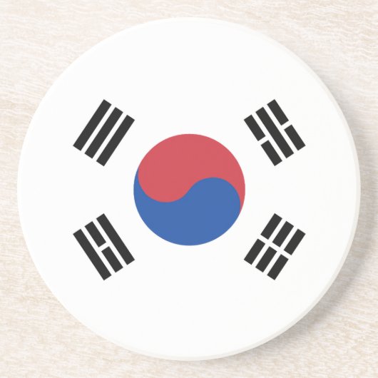 Vlag van Zuid-Korea Zandsteen Onderzetter (Voorkant)