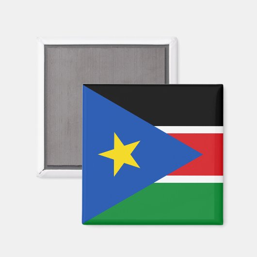 Vlag van Zuid-Sudan (Afrika) Magneet (Voorkant / Achterkant)