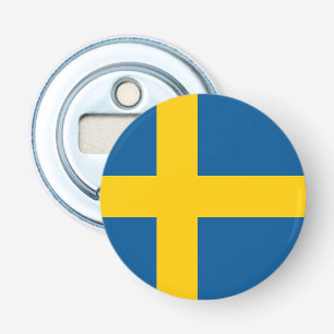 Vlag van Zweden Button Flesopener