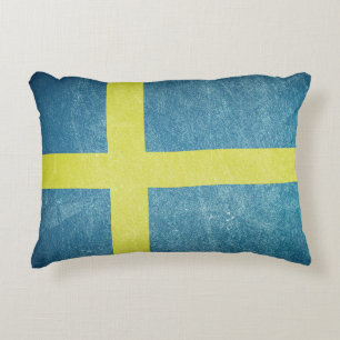 Vlag van Zweden Grunge Decoratief Kussen
