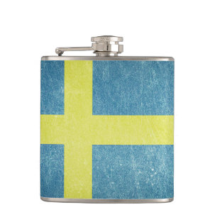 Vlag van Zweden Grunge Heupfles