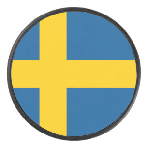 Vlag van Zweden Hockey Puck
