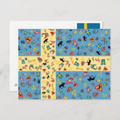 Vlag van Zweden met het briefkaart van (Voorkant / Achterkant)